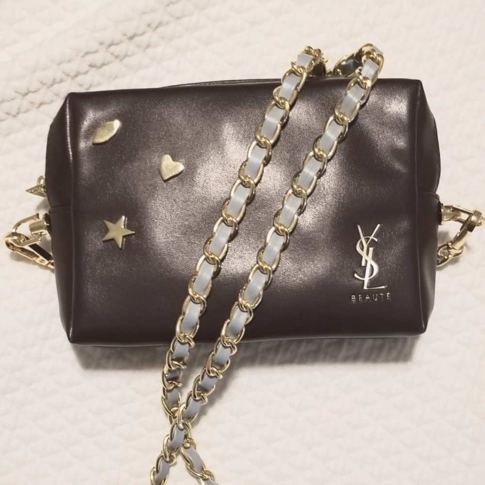 Yves Saint Laurent Beaute leather cross body purse